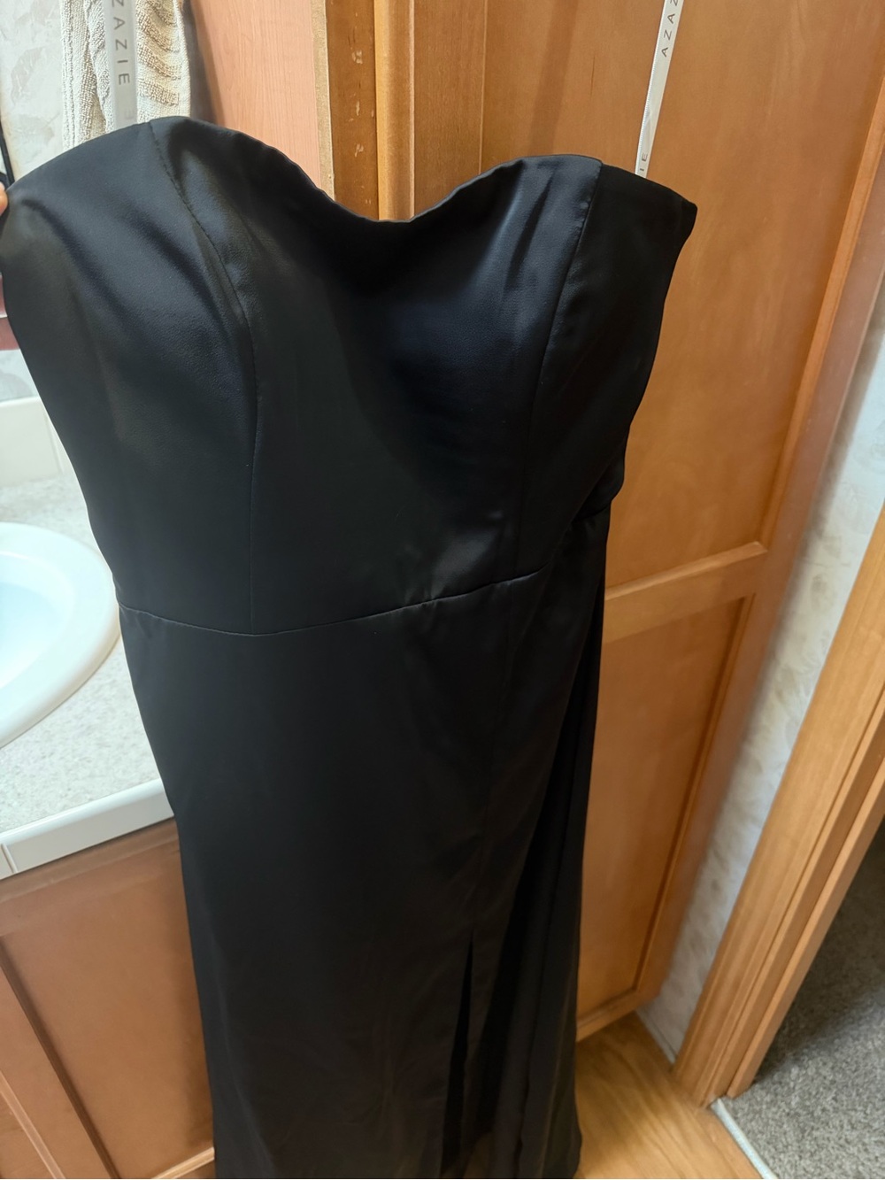 Azazie Wren stretch satin dress